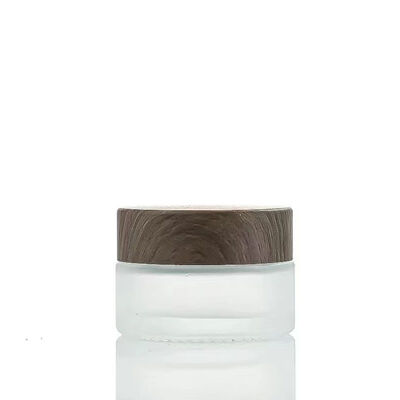 5g 10g 15g 30g 50g frascos vazios de creme de vidro congelado cosméticos de madeira natural recipientes à prova de vazamento para creme de olhos máscara facial cuidados com a pele