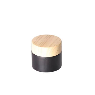 5g 10g 15g 30g 50g frascos vazios de creme de vidro congelado cosméticos de madeira natural recipientes à prova de vazamento para creme de olhos máscara facial cuidados com a pele