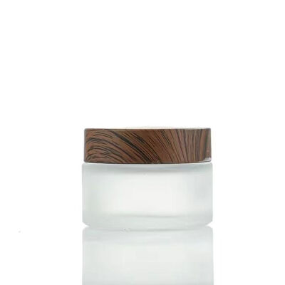 5g 10g 15g 30g 50g frascos vazios de creme de vidro congelado cosméticos de madeira natural recipientes à prova de vazamento para creme de olhos máscara facial cuidados com a pele
