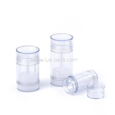 15g 30g 50g 75g Plástico PP Twist Up Desodorante Stick Recipiente Protetor Solar Recarregável Stick Tubo Embalagem Cosmética para Bálsamo Corporal