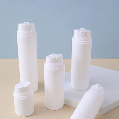 Frasco de Bomba a Vácuo Airless Branco Personalizável com Fecho de Pressão para Loção de Skincare, Sérum 30/50/75ml Recipiente com Logotipo e Cor Personalizados