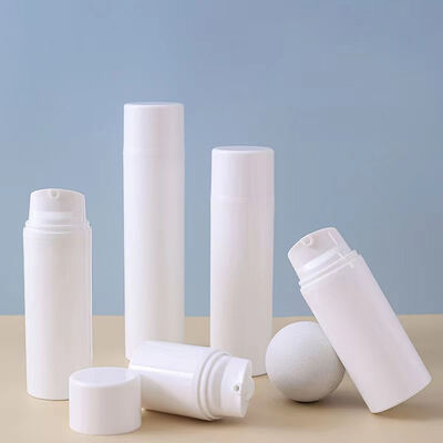 Frasco de Bomba a Vácuo Airless Branco Personalizável com Fecho de Pressão para Loção de Skincare, Sérum 30/50/75ml Recipiente com Logotipo e Cor Personalizados