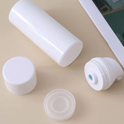 Frasco de Bomba a Vácuo Airless Branco Personalizável com Fecho de Pressão para Loção de Skincare, Sérum 30/50/75ml Recipiente com Logotipo e Cor Personalizados