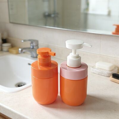 200ml Orange PET Lotion Pump Bottle Custom Color Pump Dispenser Bottle for Hand Soap Body Wash Shampoo