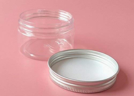 Frascos cosméticos vazios dos recipientes do ANIMAL DE ESTIMAÇÃO plástico com a tampa de alumínio de prata