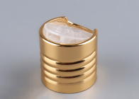 Tampão cosmético de alumínio com nervuras da parte superior do disco da prata do ouro dos tampões de garrafa