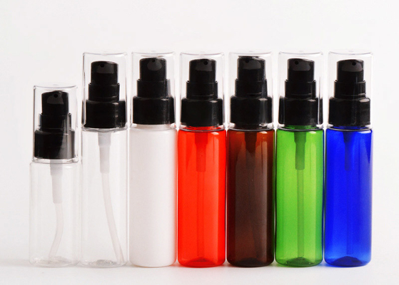 PET 30 ml garrafa de plástico garrafa cosmética transparente com tampa preta