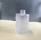 Garrafa de vidro geada cetim 250ml recarregável da bomba do distribuidor do metal