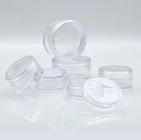 Frasco de creme plástico cosmético transparente com tampão de parafuso
