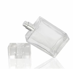 pulverizador de vidro da bomba da garrafa de perfume do quadrado 100ml transparente