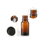Garrafa vazia de Amber Cosmetic Essential Oil Glass com o tampão evidente da calcadeira