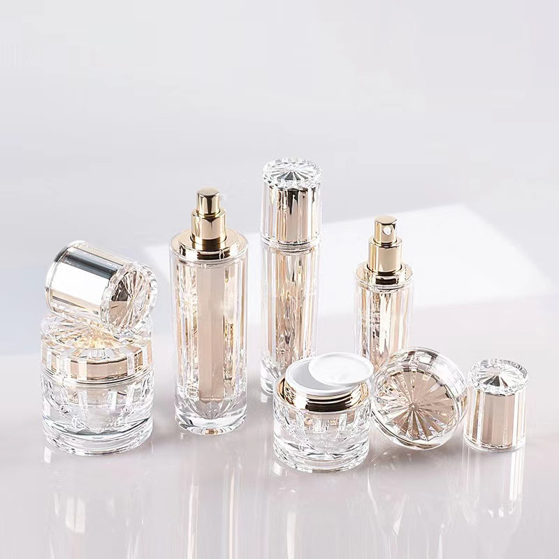 Diamante de forma de prata poliedro luxo plástico vazio jar acrílico