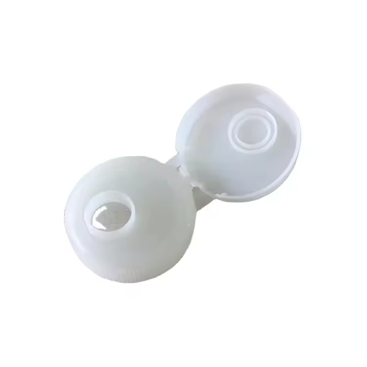 Botão de Shampoo de parafuso Cobertura de plástico transparente com Flip Top de alumínio liso e tampa de puxa