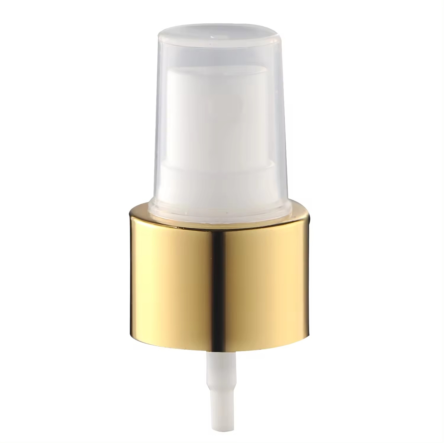 Pulverizador de spray de névoa fina anodizado de alumínio metálico dourado de luxo de 18mm 20mm com tampa parcial ou total