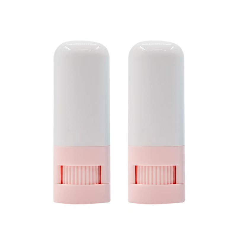 Frasco de bastão de blush vazio de 10g personalizado, bastão de bálsamo desodorante, embalagem cosmética de plástico com rotação superior, reutilizável