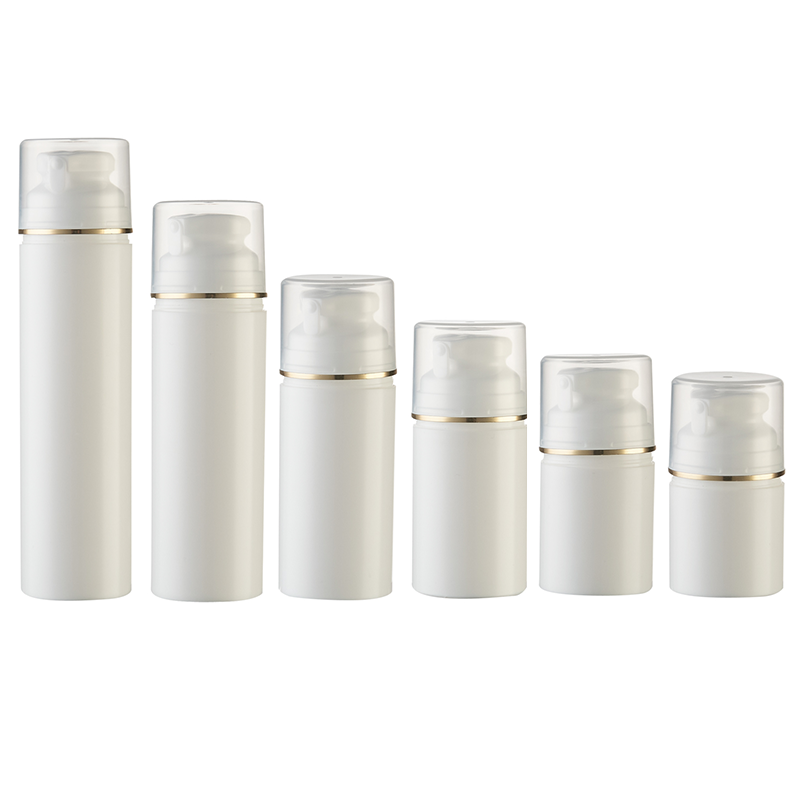 Design especial da cabeça da bomba de crimpagem Frasco dispensador airless PP com 30ml 50ml 75ml Cores Impressão de seda e Spray fosco Aceitar