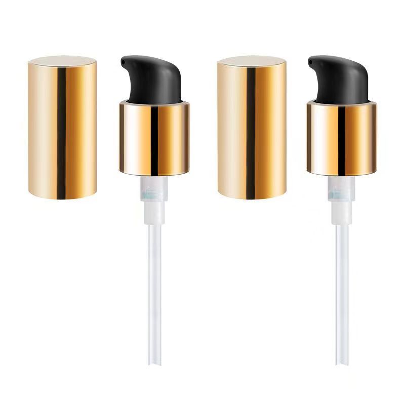 Bomba dispensadora de líquido de plástico PP liso de 24 mm Bomba de loção e creme de tratamento de alumínio para garrafas para embalagem