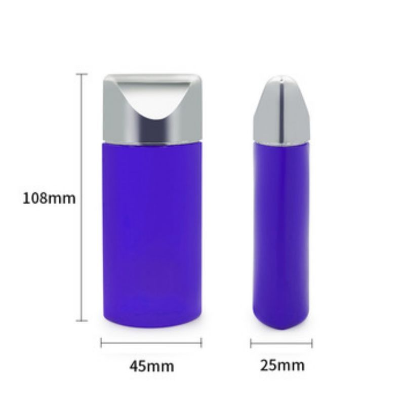 Garrafa de loção protetora solar 50ml, tampa prateada, recipiente cosmético de plástico oval, base, creme BB, cuidados com a pele