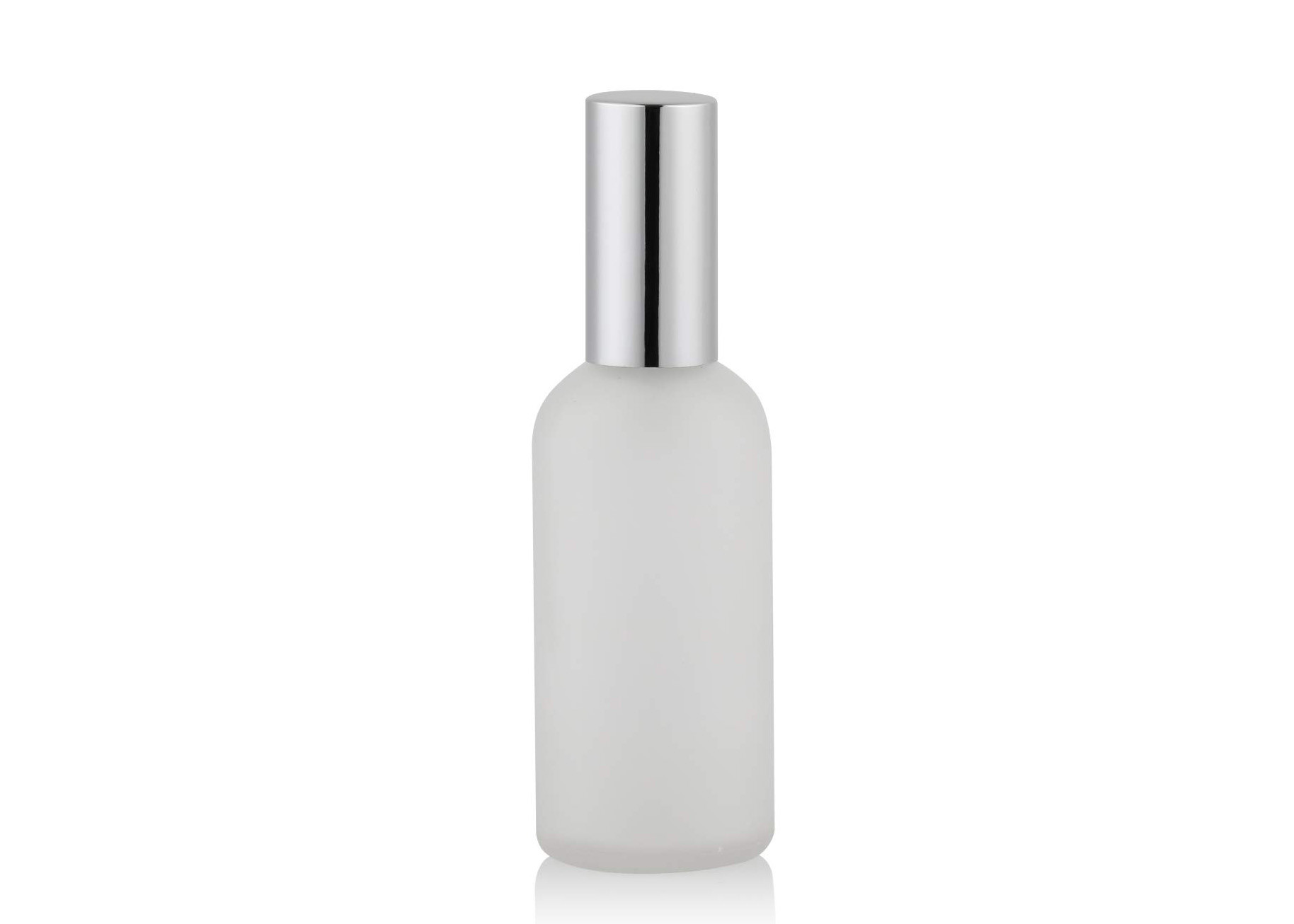 O pulverizador cosmético claro geado engarrafa a garrafa de perfume recarregável durável