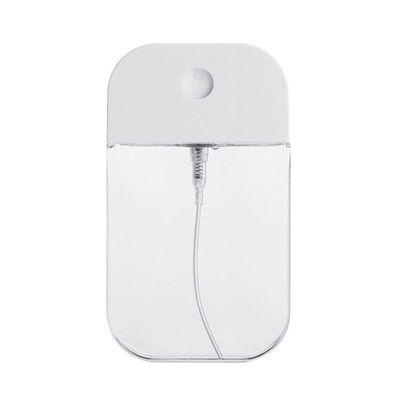 Frasco de spray cosmético de plástico PETG recarregável portátil de 30ml 50ml, formato de cartão, estrutura de borracha, fácil de usar para viagem