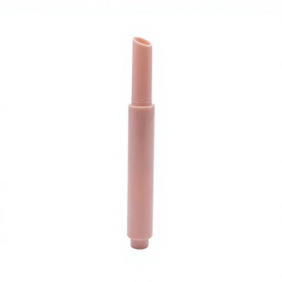 Tubo de batom com ponta oblíqua 2,4g Embalagem cosmética para batom de plástico brilhante vazia