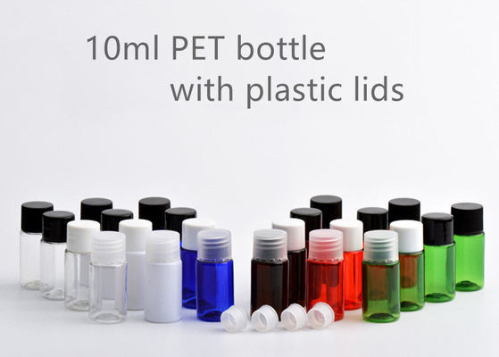PET os recipientes plásticos pequenos da garrafa dos PP, garrafas 10ml plásticas redondas com tampas